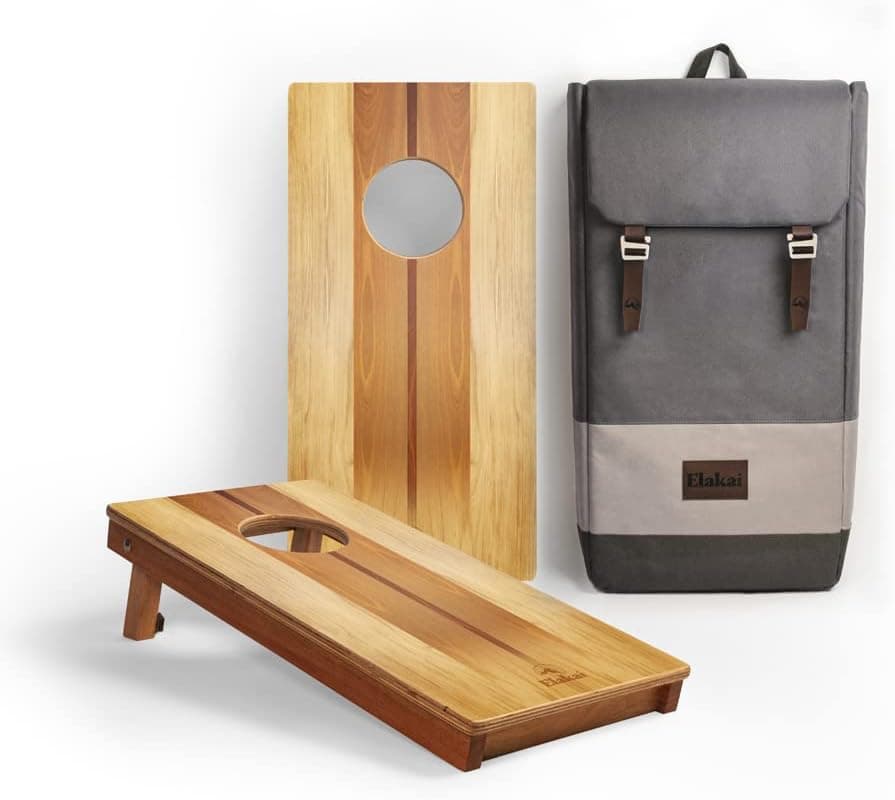 Elakai National Parks Series Premium Travel Cornhole Boards with Carry Case Backpack 1x2