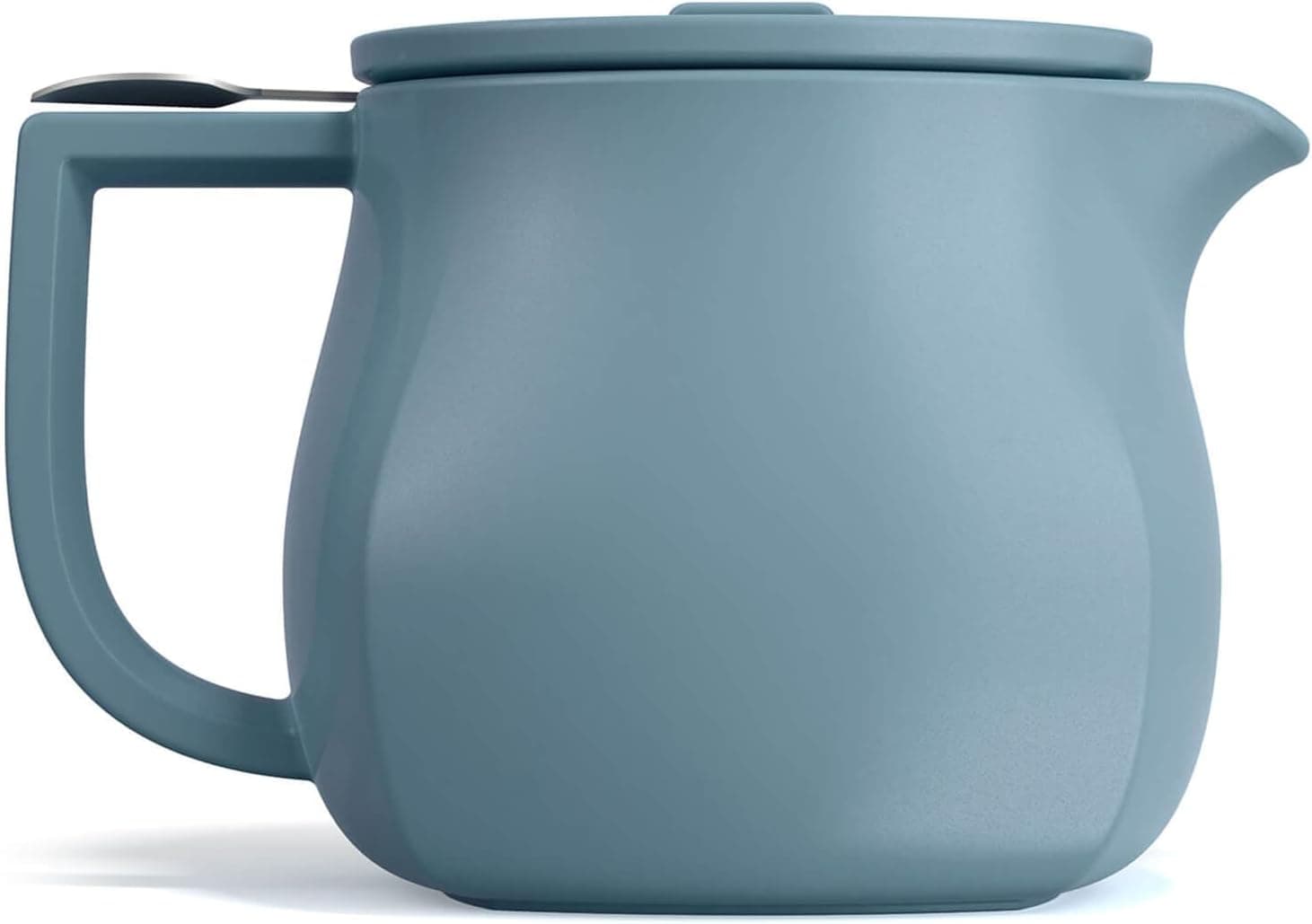 Tea Forte Fiore Ceramic Teapot with Infuser and Lid, Stone Blue, 24 oz. Ceramic Pot for Steeping Loose Leaf Tea, Dishwasher & Microwave Safe