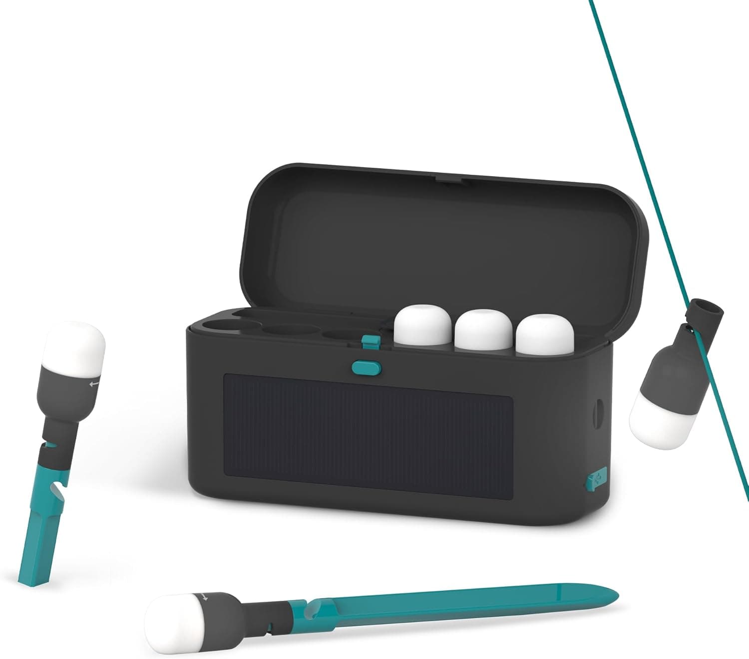 BioLite Solar Site Lights for Camping & Outdoor, Detachable, Hangable Bulbs with Durable ABS Stakes, and Solar Recharging Case with USB-C Charge in and Out