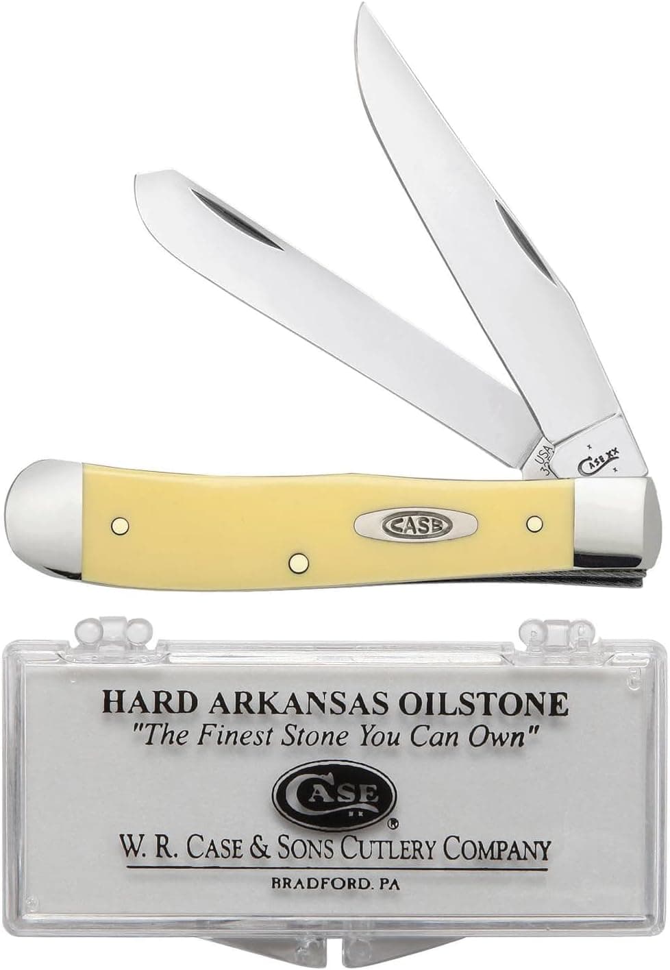 Case WR XX Trapper Folding Pocket Knife, Synthetic Handle with Carbon Steel Blades, 4 1/8 inches Closed