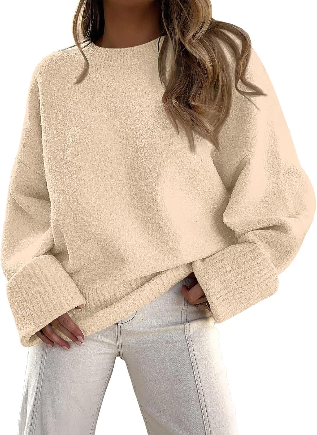 LILLUSORY Women's Oversized Sweaters Fuzzy Chunky Warm Pullover Sweater