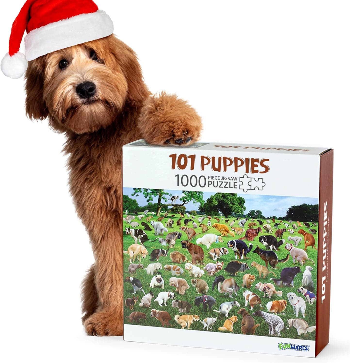 Funwares Original 101 Puppies Puzzle – 1000-Piece Hilarious Dog Jigsaw – Funny Gift for Dog Lovers, White Elephant, and Pet Lovers with a Sense of Humor