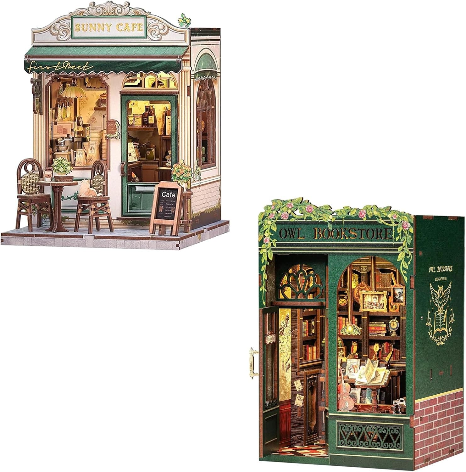 CUTEBEE Book Nook Kit - DIY Miniature House Dollhouse Kit for Adults and Teens, Booknook Tiny Japanese House Bookshelf Decor 3D Wooden Puzzle, Gifts for Family, Friends