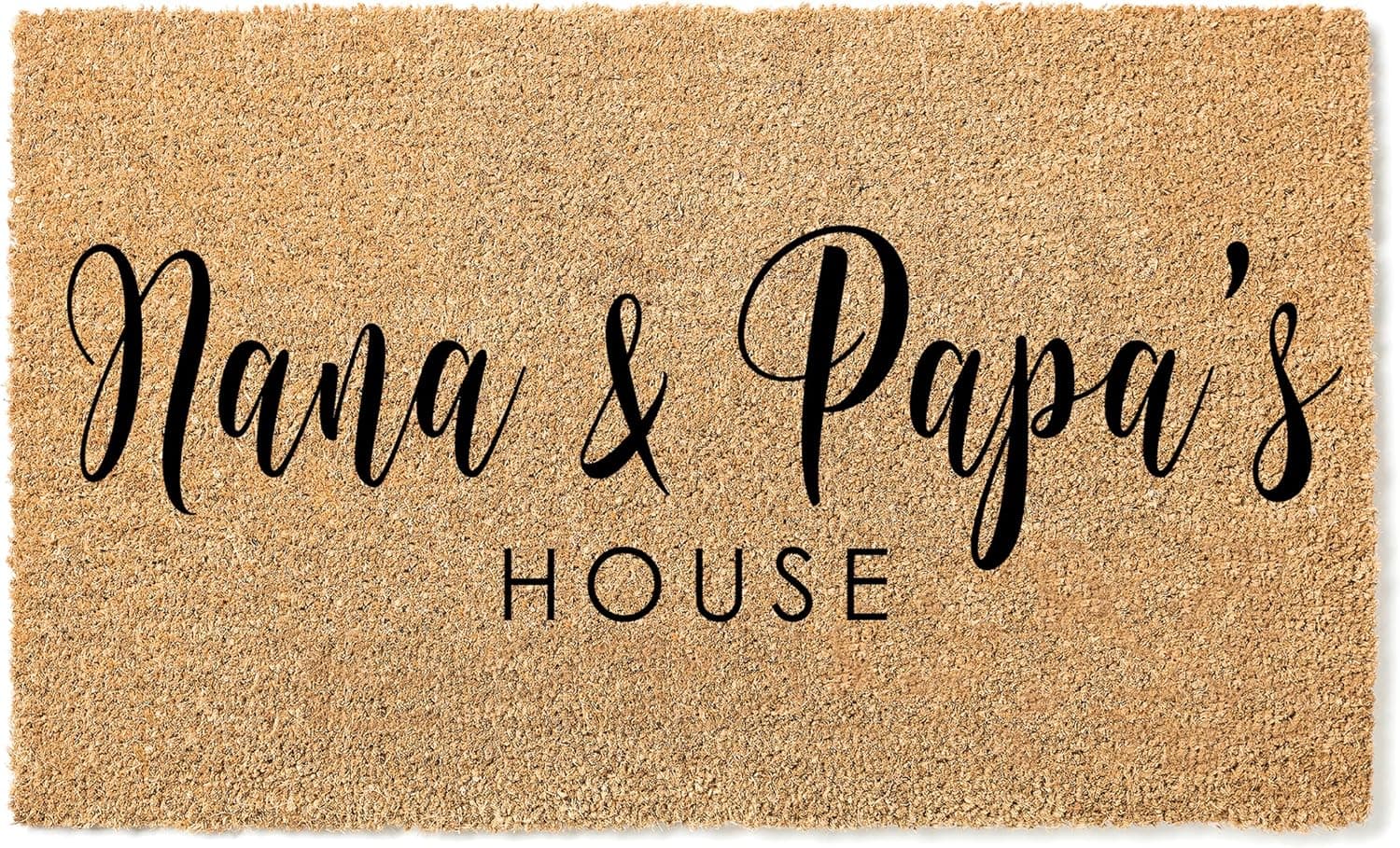 Personalized Mother's Day Doormat – Nana and Papa's House Custom Gift for Grandma & Grandpa 100% Coconut Coir Durable Thick Nana, Mimi, Gigi, Granny 1430