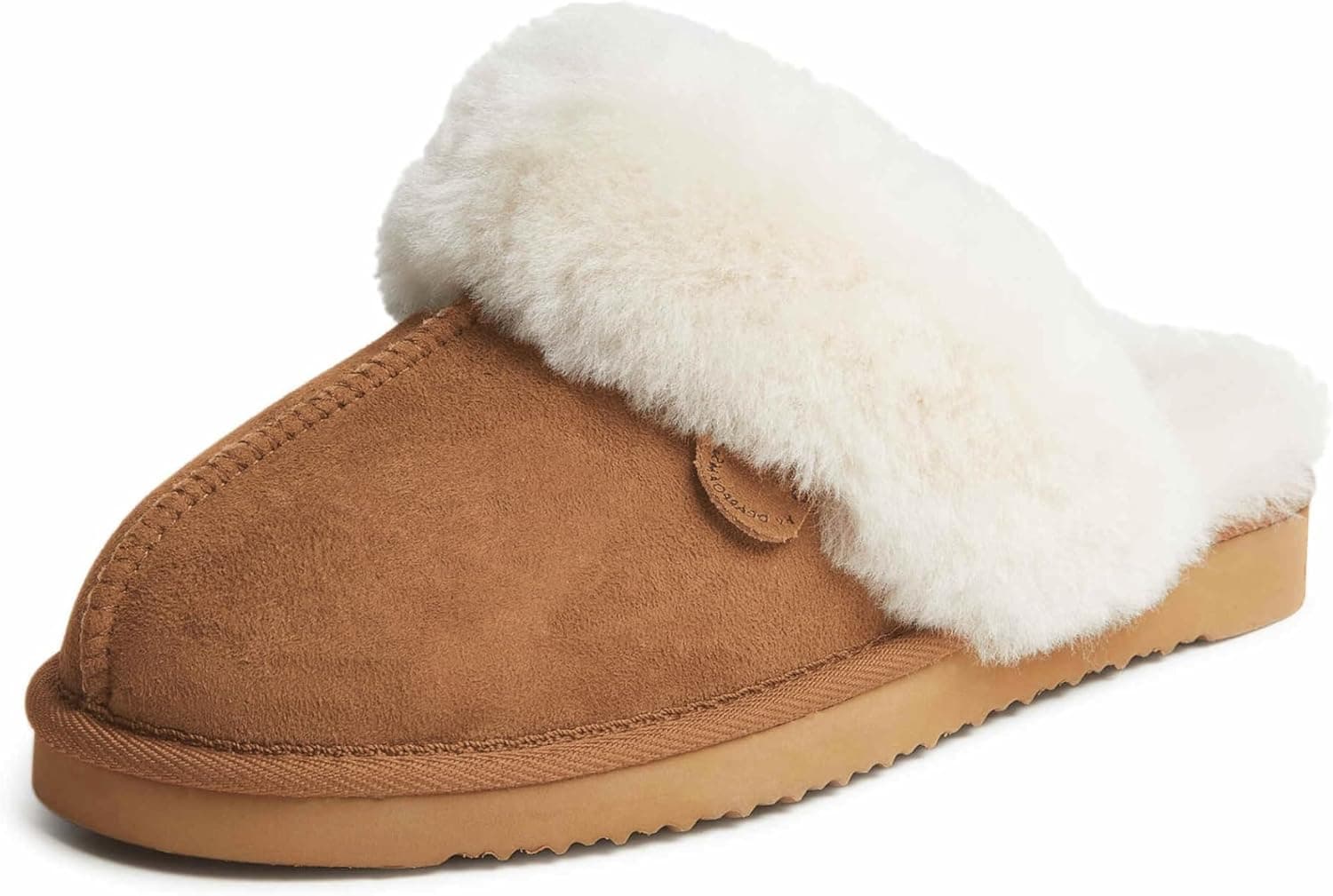 Fireside by Dearfoams Women's Fireside Sydney Shearling Fur Indoor/Outdoor Scuff Slipper With Wide Widths