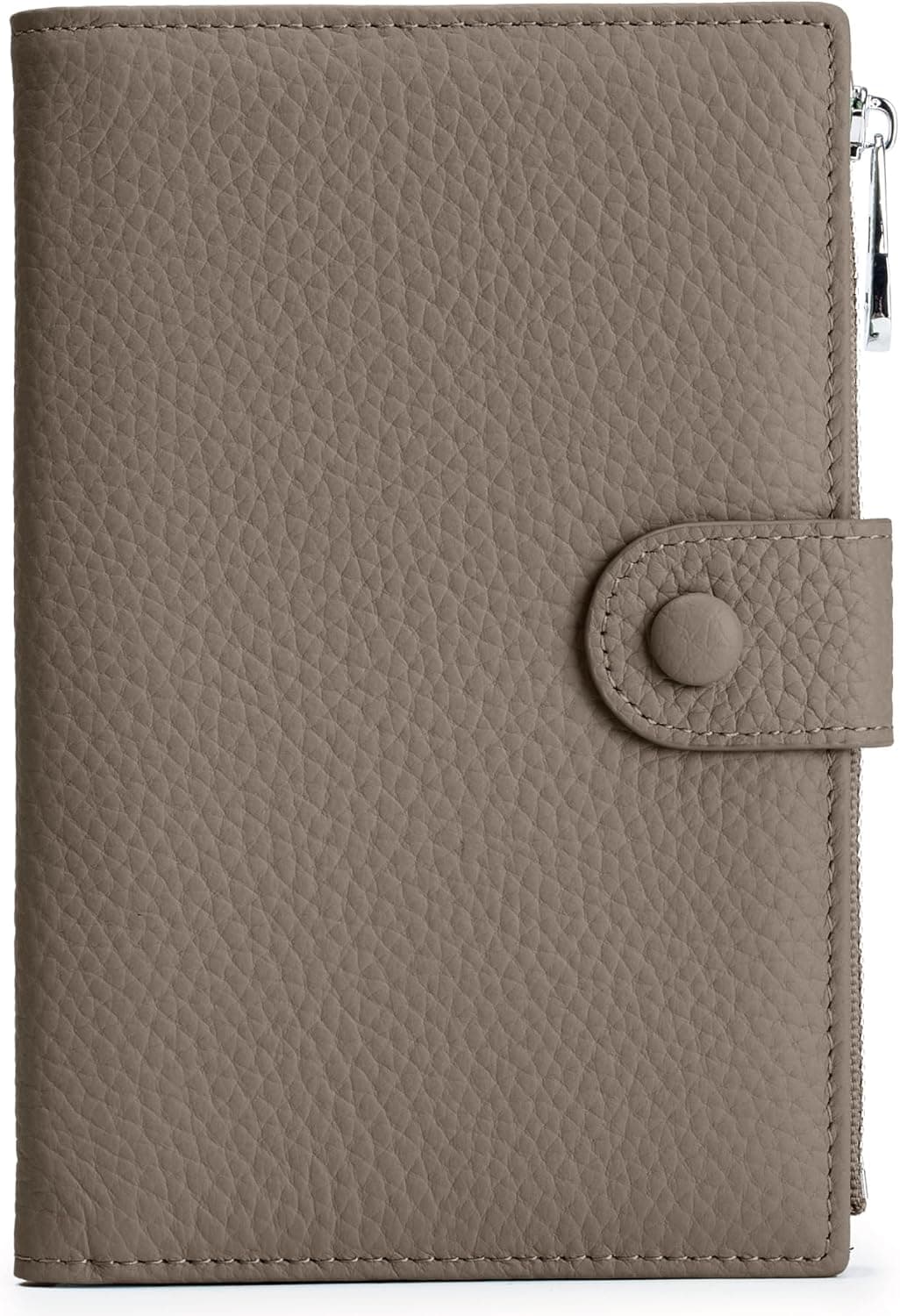 Leather Passport Wallet for Women, Slim RFID Blocking Passport Holder, Compact Travel Wallet with Zippered Coins Pocket and SIM Slots, Ladies Passport Cover