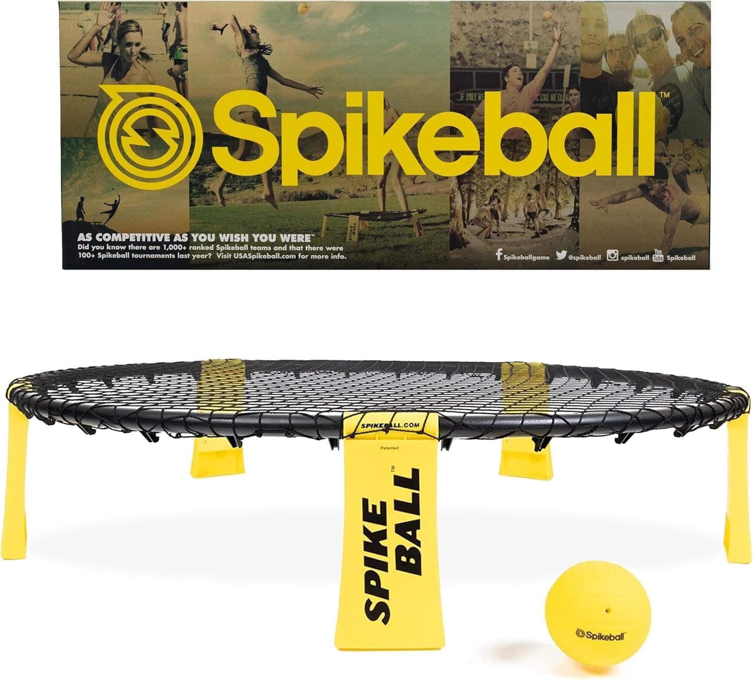 Spikeball The Original Kit 1-Ball Game Set - Outdoor Games, Yard Games & Camping Games - Includes 1 Ball, 1 Net, Drawstring Bag & Rulebook Set for Lawn & Yard Games